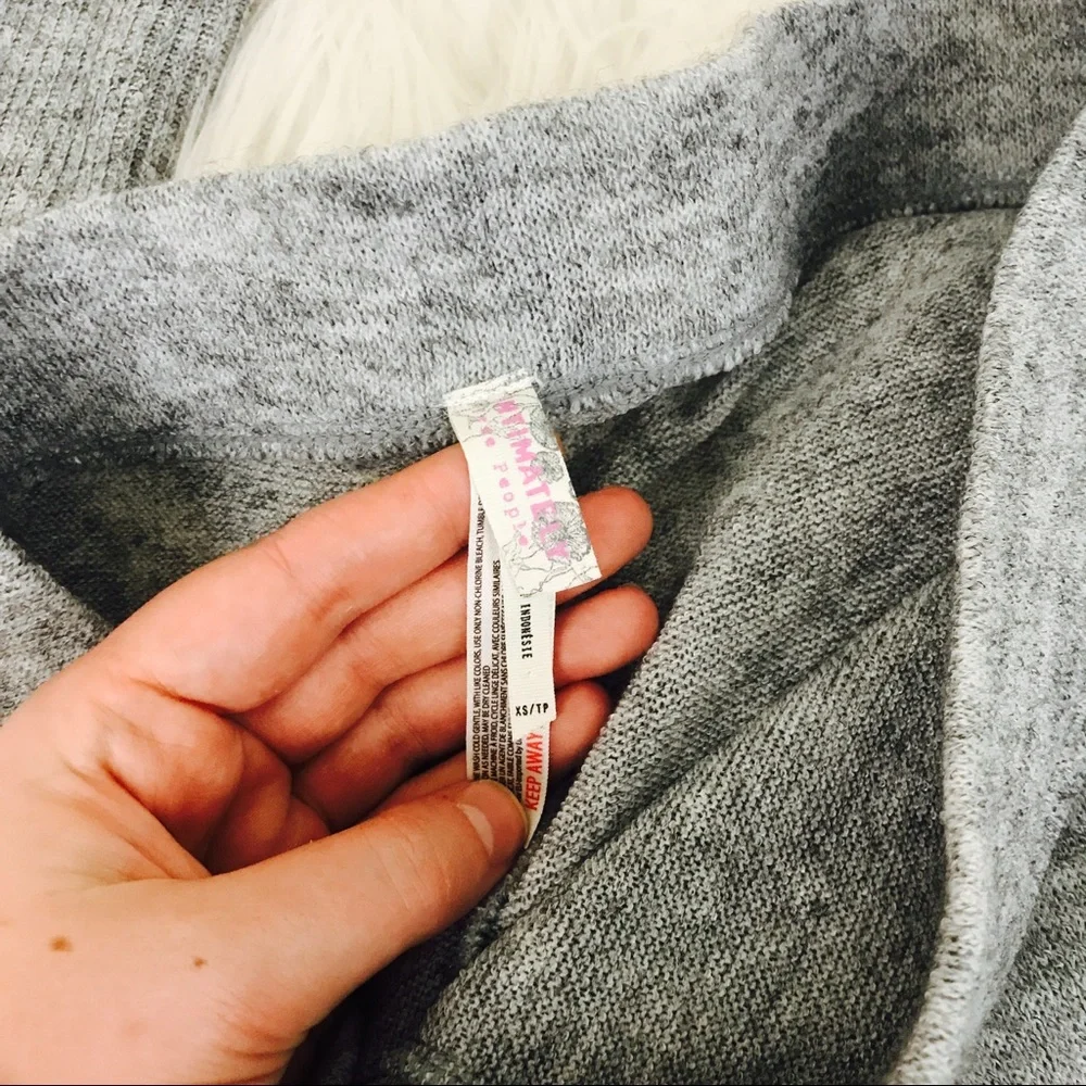 Free People Heather Gray Knit Leggings Ribbed